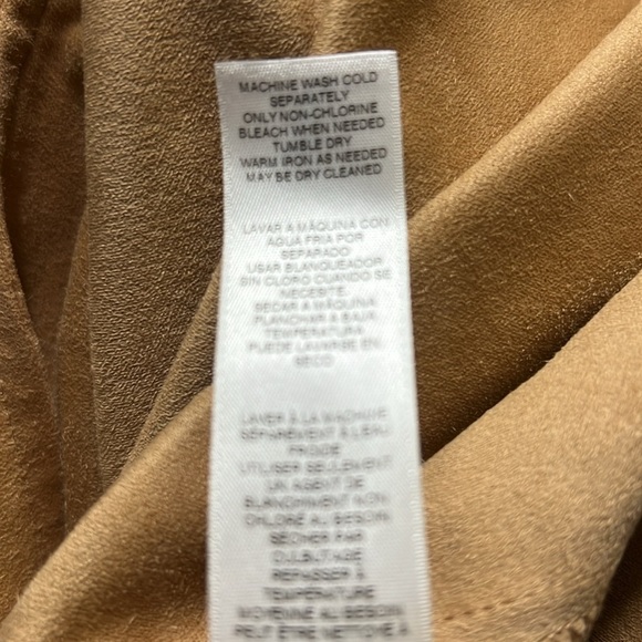 Chico’s Faux Suede Trench Coat Tan - Picture 7 of 7